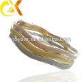 sand-blast stainless steel bangle 3pcs for set with gold and rose gold plating